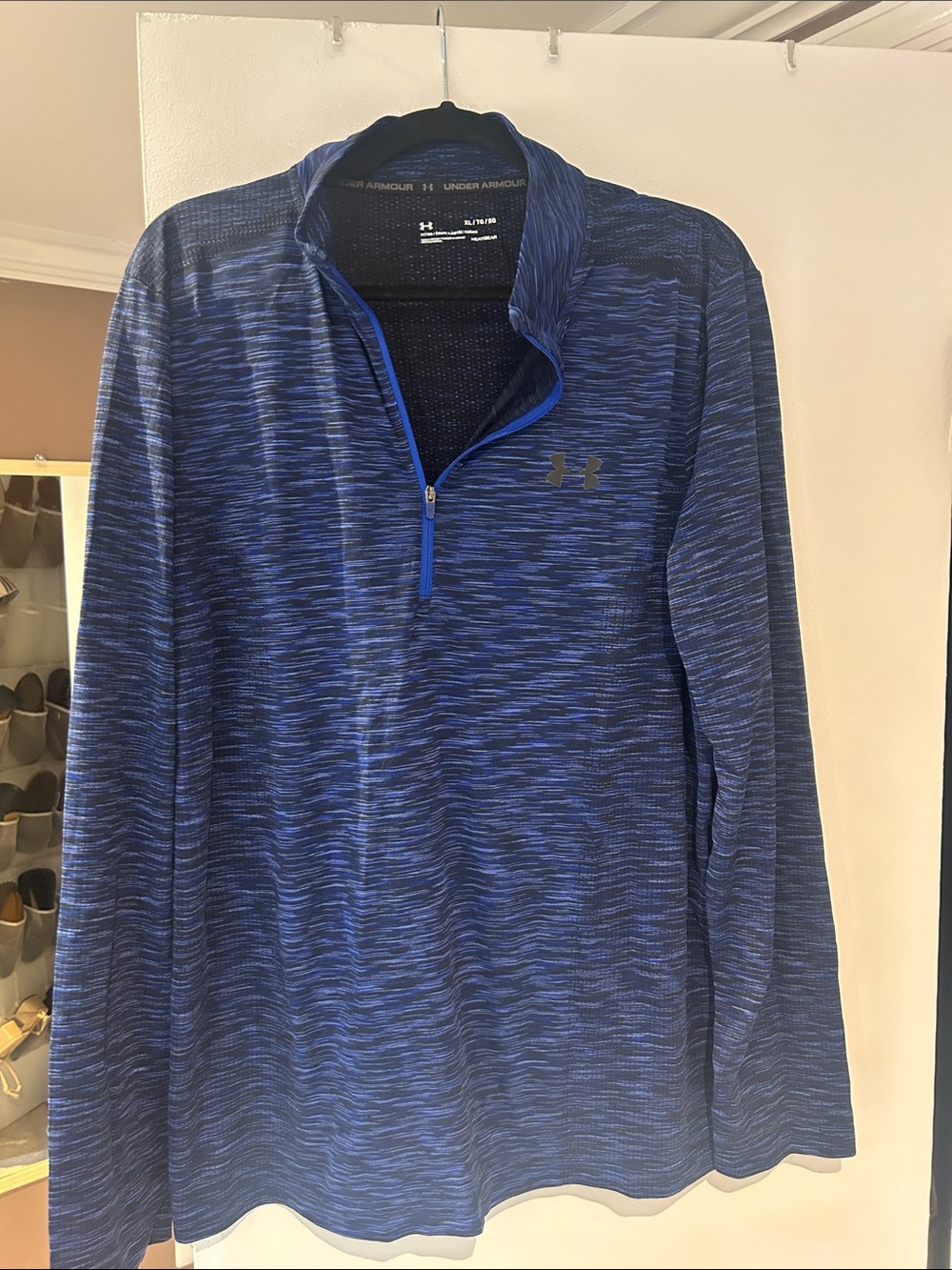 Under Armour Men's Blue Heather Quarter-Zip Performance Jacket